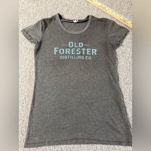 Old Forester Distilling Co. Graphic Baby Doll T-Shirt – Dark Gray – Size Medium